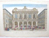 Basset Bourse ou Loge des Changes a Lyon Antique 1700's Optical Print Paris