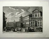 Antique Vasi Copperplate Engraving Print Spedale Chiesa Di S. Spirito Sassia