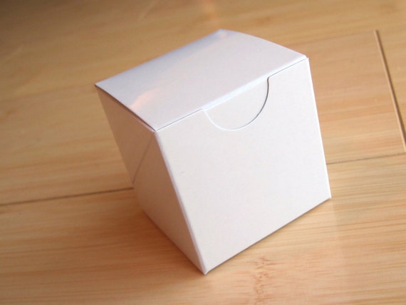 10 - Small 2 x 2 x 2 WHITE glossy boxes - Perfect for party favors, candy buffets, weddings and so much more Il_570xn