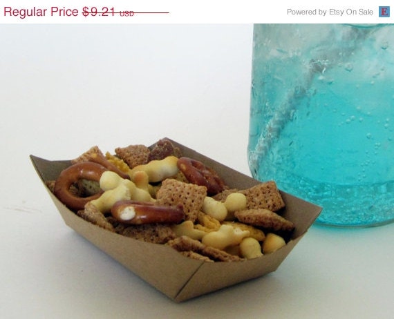 15% off - 75 Small Kraft Heavy Paper Food Tray for Parties, Showers or Wedding Il_570xn