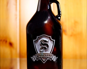 Beer Growlers, Custom Engraved Amber Beer Jug Bottle