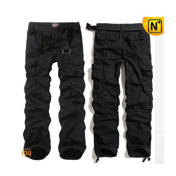Items similar to Black Loose Fit Cargo Pants for Men CW100011 on Etsy