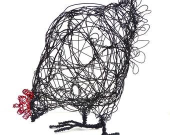 Wire Hen Sculpture PDF instructions & template