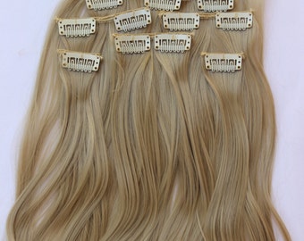 READY TO SHIP 24" Ash Blonde Hair Extension, 8 Piece Set,Blonde Hair, Long Hair, Clip In Extension, Clip On Extension, Thick Hair, Full Hair