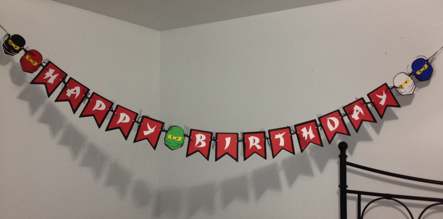 Ninjago Inspired Happy Birthday Banner Party Decorations