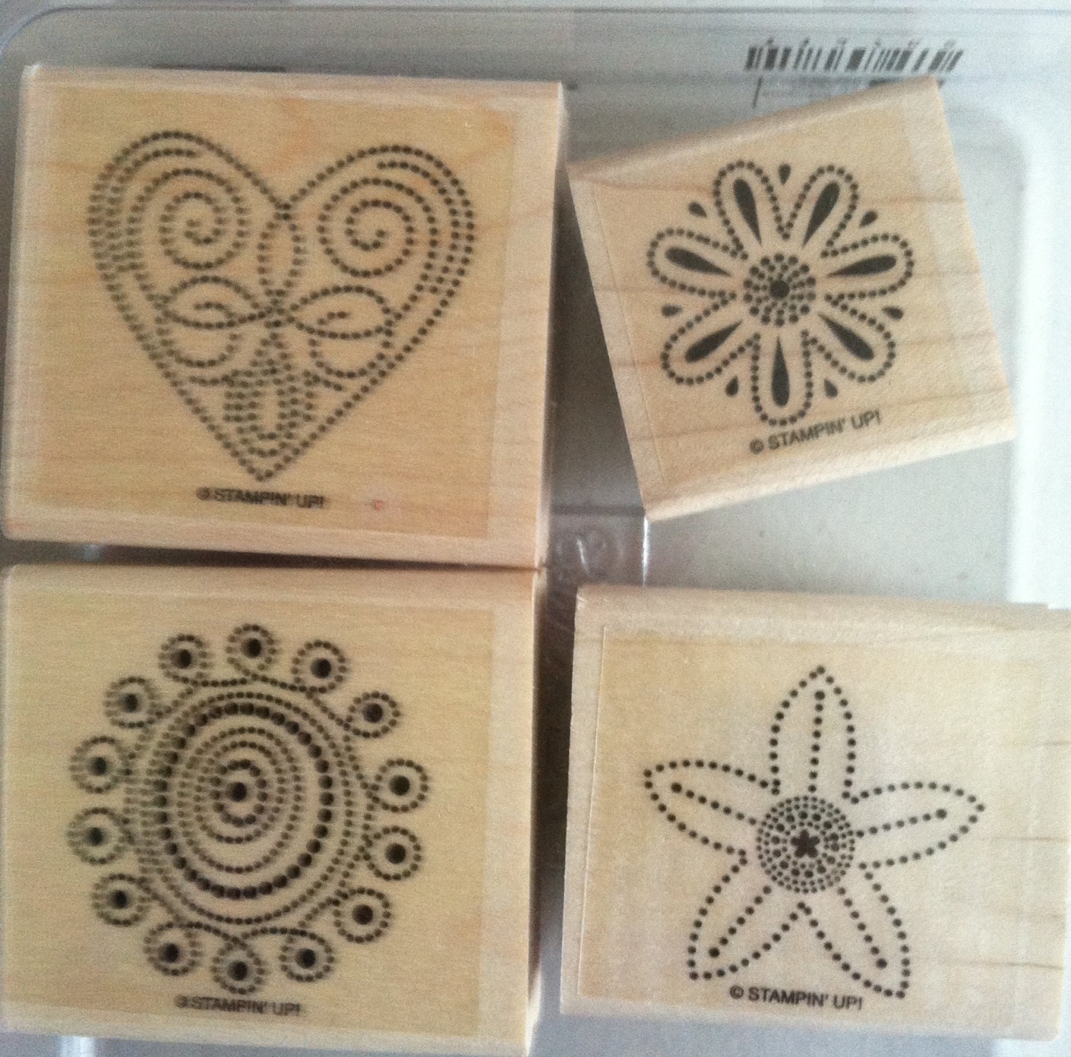 Polka Dot Punches set of 4 stamps NEW assembled. Stampin Up