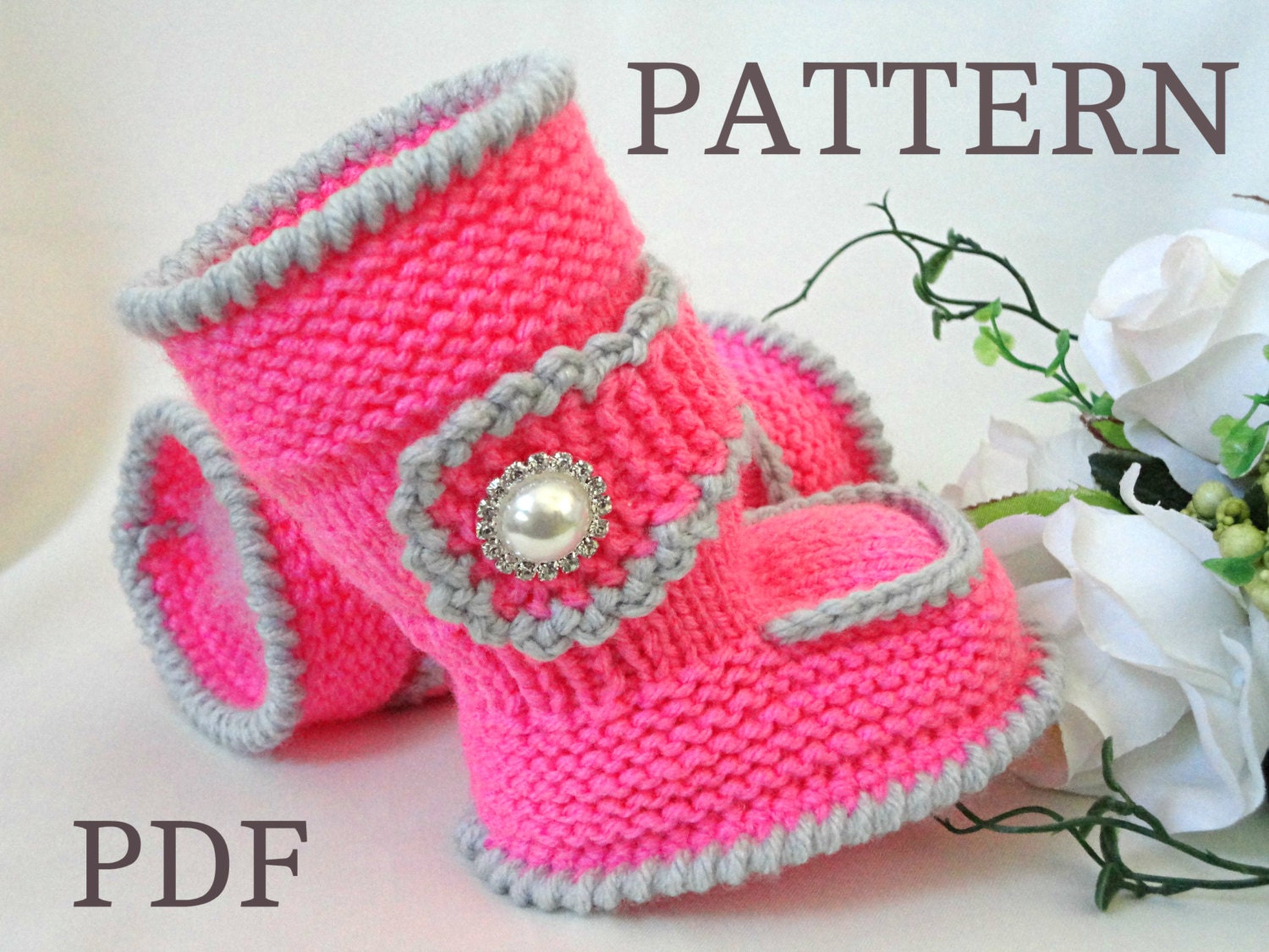Knitting PATTERN Baby Booties Baby Shoes Knitted Baby Uggs