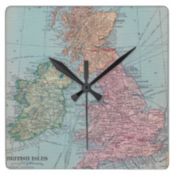 Items similar to Vintage Map of England Wall Clock, British Isles
