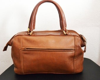 Free Ship Partners Brown Leather Satchel Handbag purse