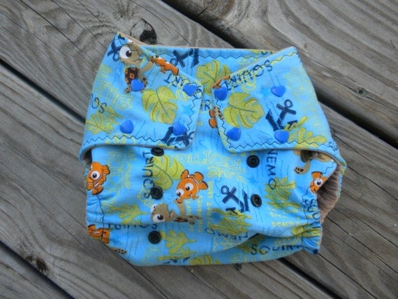 CUSTOM ORDER Large One Size Hidden PUL Finding Nemo Pocket Cloth Diaper