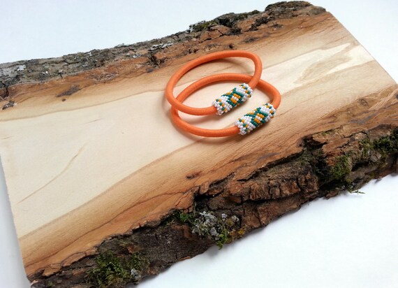 Native American Style Beaded Hair Ties