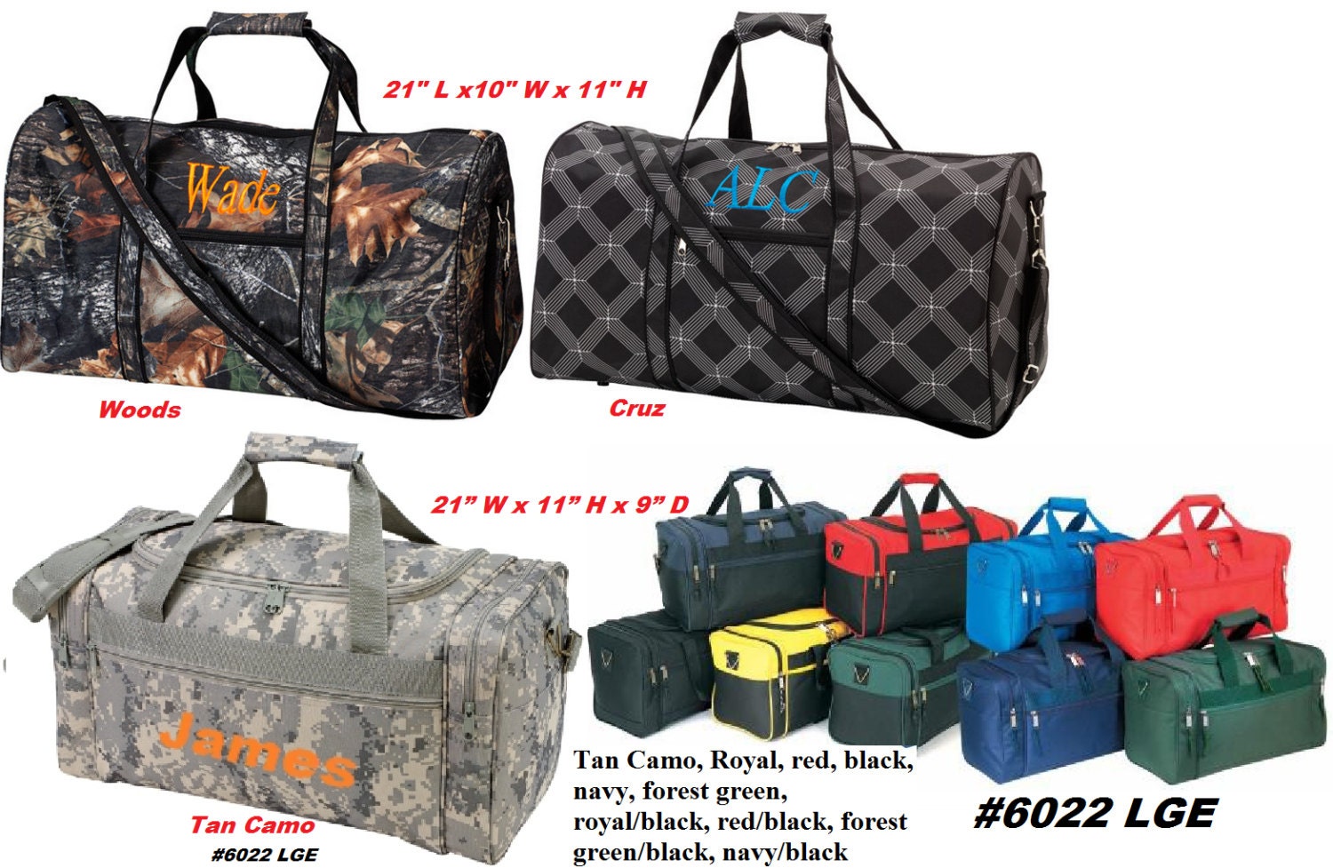 Personalized Duffle bags Perfect for Men & Boys camping