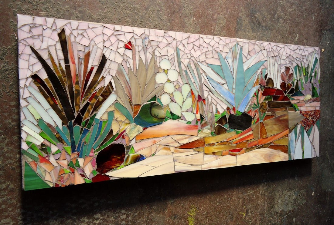 SUCCULENT GARDEN MOSAIC wall art made to order patio decor