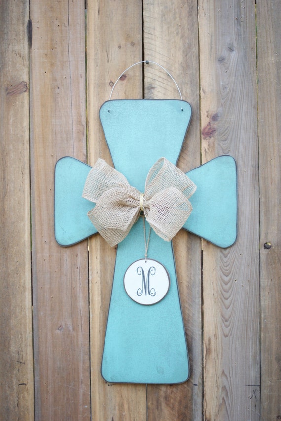 Items Similar To Cross Door Hanger With Personalized Medallion On Etsy