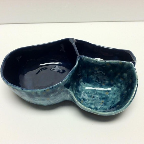 Items similar to Handmade Ceramic Pinch Pot MultiChambered Bowl