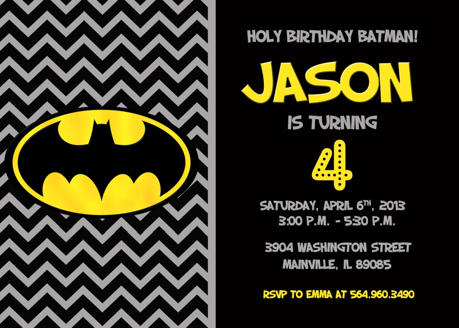 Free Personalized Batman Invitations 10