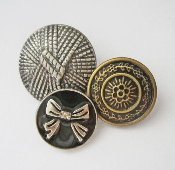 Mix metal buttons Lot 50 assorted bulk metal by chicbuttons