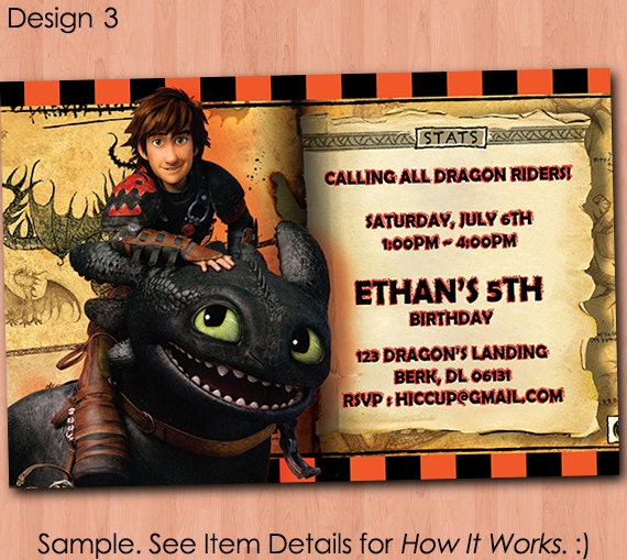 How To Train Your Dragon Birthday Invitation Printable