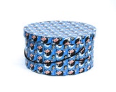 hat box, gift box, art nouveau, treasury box, handmade, blue, black, keeping, storage