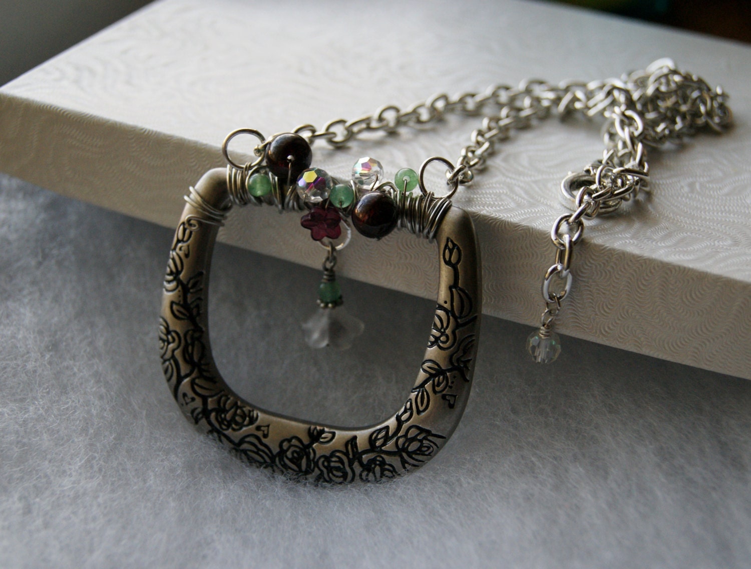 Belt Buckle Necklace Wire Wrapped Buckle Necklace