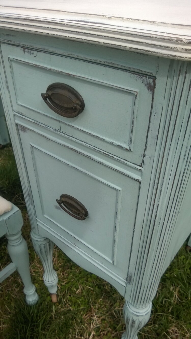 SOLD EXAMPLE.....Chalk Painted Vanity / Desk by newbeginningsdecor
