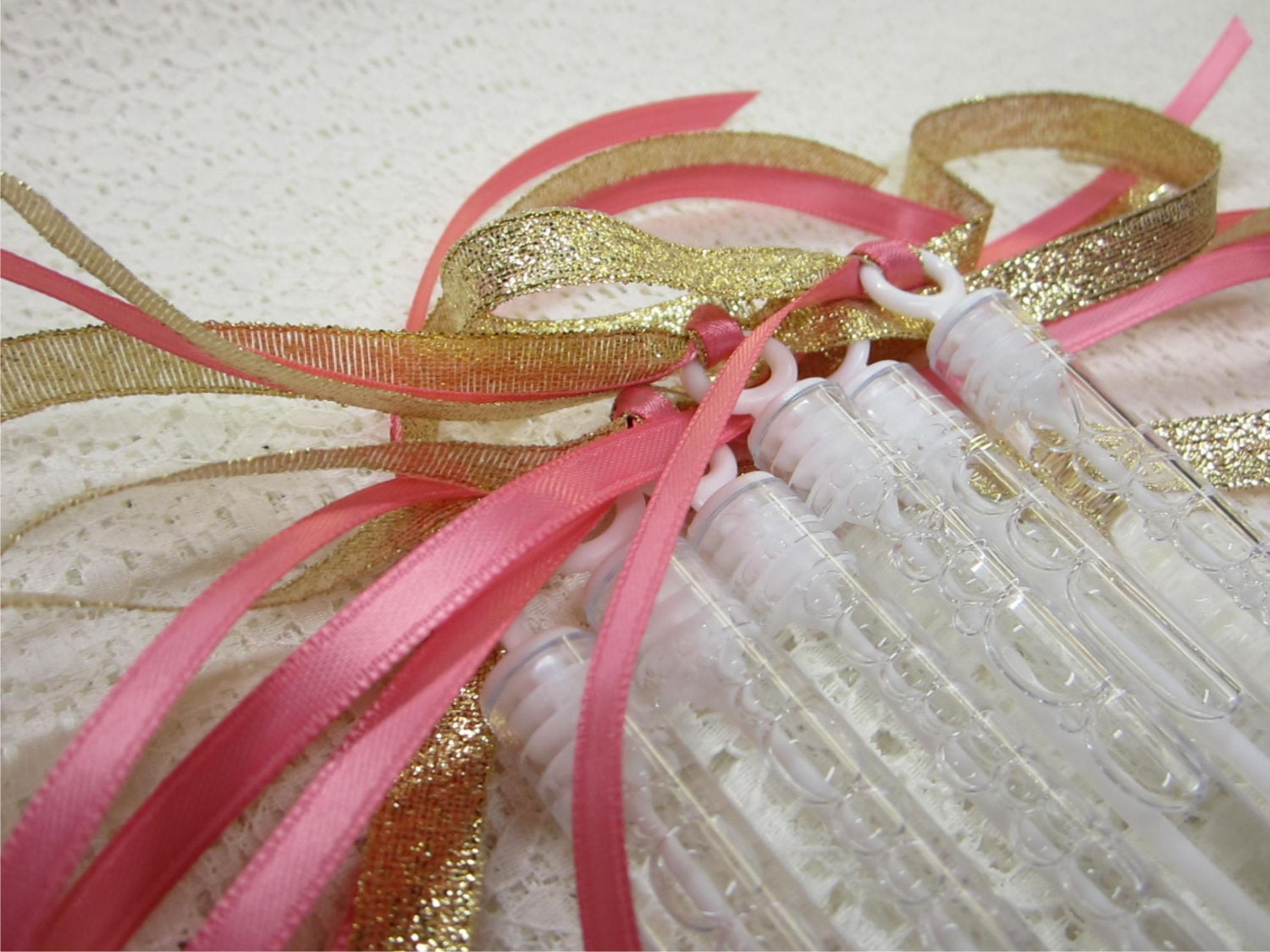 175 Wedding Bubble Wands Double ribbon