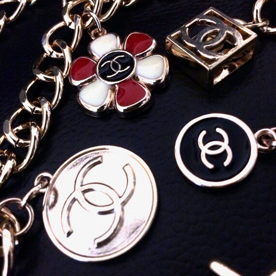 Stylish Chain Belt / Necklace With Logo Charms wear it by LaClasse