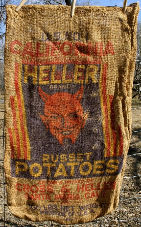 Vintage Burlap Sack Tow Sack / Feed Sack / Gunny Sack Russet