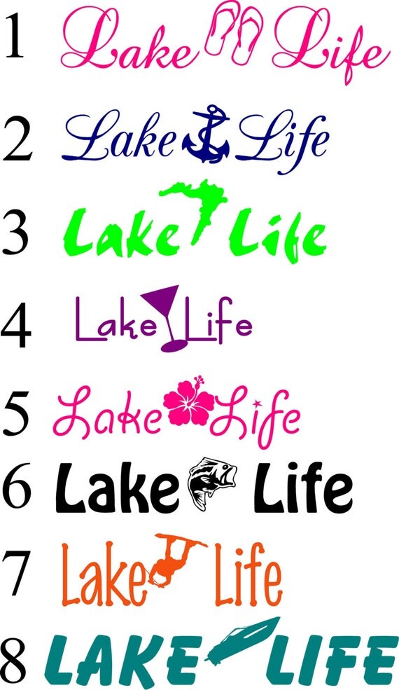 Download Items similar to Lake Life Decals - Lake Life Iron on ...