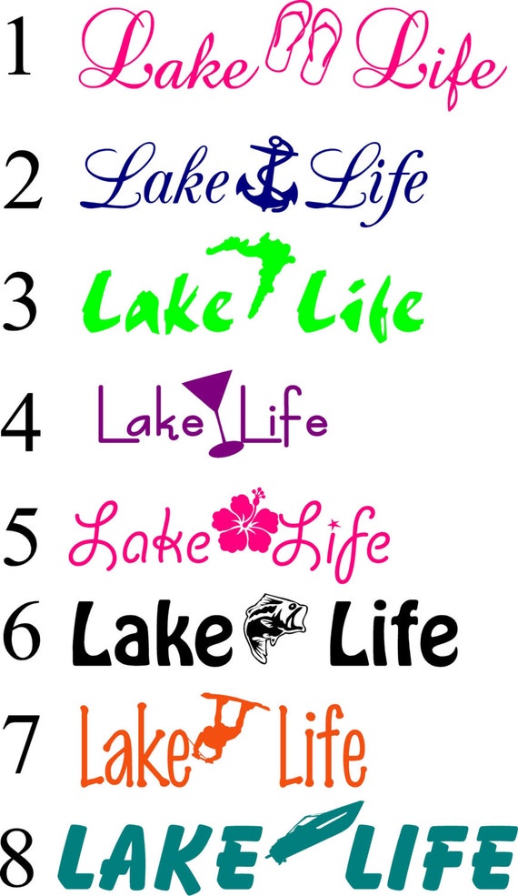 Download Items similar to Lake Life Decals - Lake Life Iron on ...