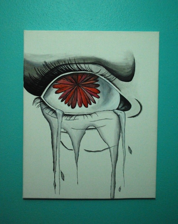 Dripping Eye Painting Flower by Whimsikohl on Etsy