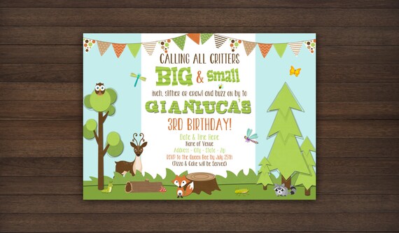 Nature Themed Birthday Party Invitations 7