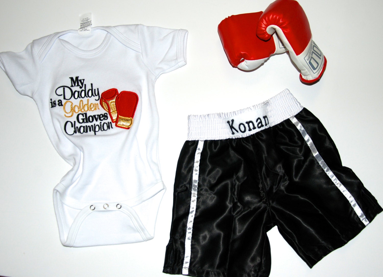 Baby Boys/ Toddler Boxing set/ Shorts and gloves and onesies