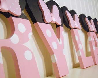 Nursery letters,Minnie Mouse Inspired Letters,Minnie Mouse Nursery,Minnie Mouse Wall Art,Minnie Mouse Nursery Ideas,Minnie Mouse Letters