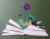 Printable Instant Download of Original Paper Cutting Art - A Book is Like a Garden