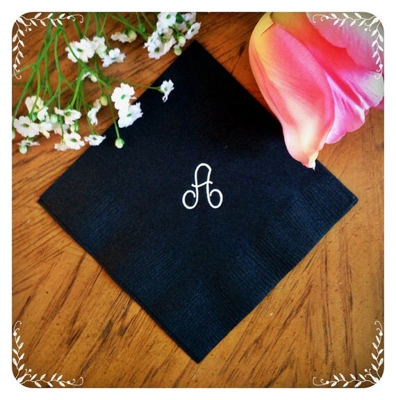 Personalized Napkins Initial Elegant Monogram by MemorableWedding