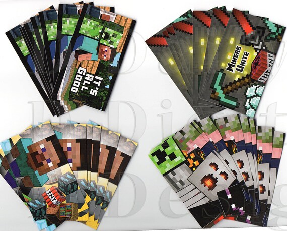 MINECRAFT Party Favors Birthday Favor Cards SHIPPED ITEM Il_570xn