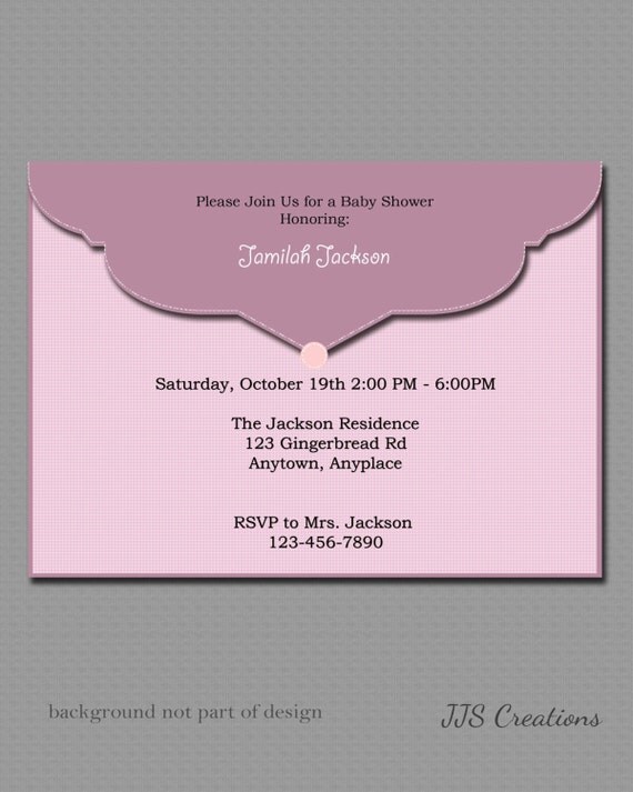 Items similar to Envelope Baby shower Invitation, Printable File. on Etsy