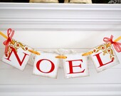 NOEL Holiday Banner Christmas Banner Noel Banner Vintage Inspired Noel Banner, Noel decorations Il_170x135