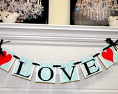 Damask LOVE banner, Tiffany blue LOVE sign, Wedding Reception Decoration Bridal Shower Banner /Photo Prop Wedding Garland Sweetheart Table Il_170x135