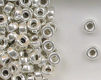 Sterling Silver 6mm Plain Round Tire Spacer Beads, Choice of Lot Size