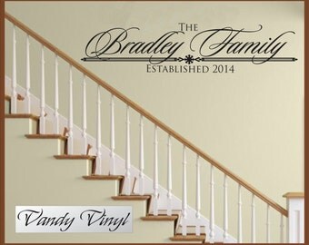 Wall Decal Vinyl Sticker Decals Art Decor Design Personalized Family Name Sign Family Established Decal Family Wall Decal Wedding Gift