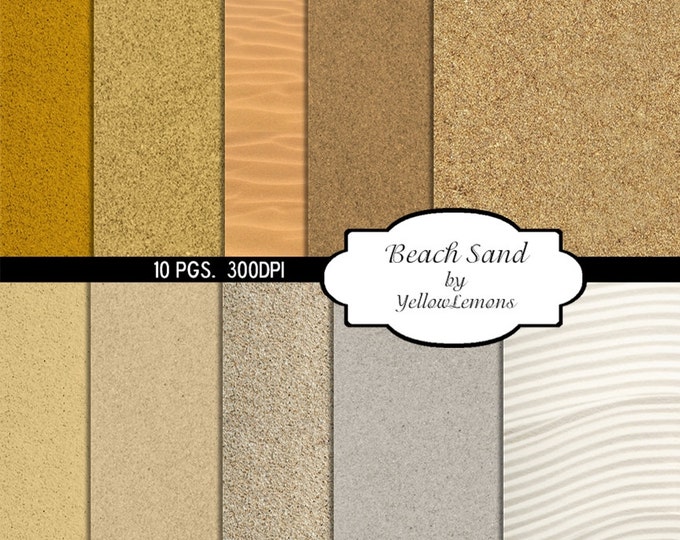 INSTANT DOWNLOAD- Beach, sand, and Surf background Digital Scrapbooking Paper Pack, 12"x12", 300 dpi .jpg
