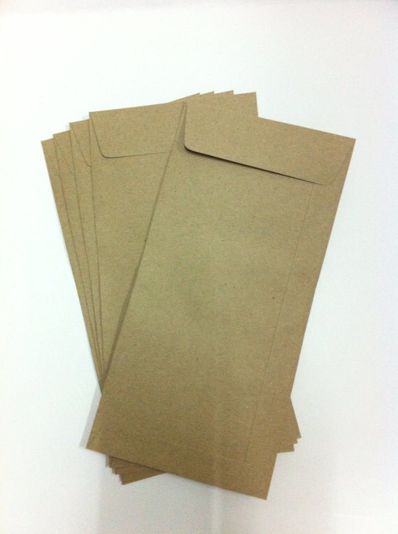 Kraft Envelopes Long Envelopes set of 20 4.5 x 9.25 in