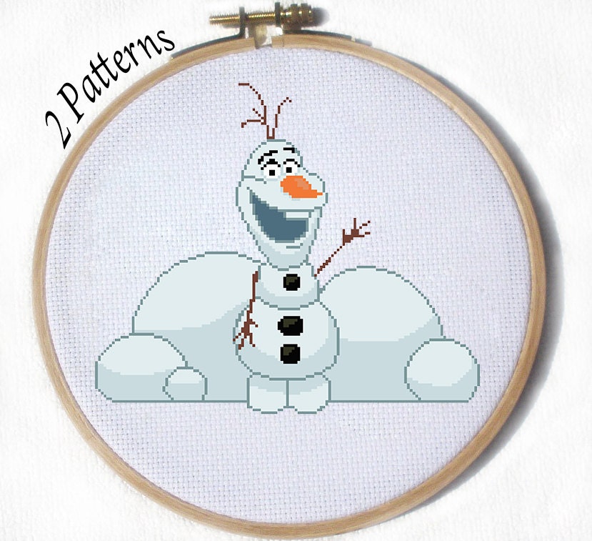 olaf from disneys frozen 2 cross stitch patterns