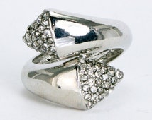 Silver Ring - Chunky Silver Ring - Statement Silver Ring - Cocktail ...