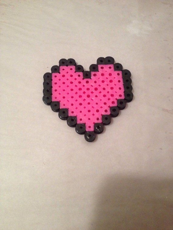Perler Bead Heart by ThePinkTurtleLady on Etsy