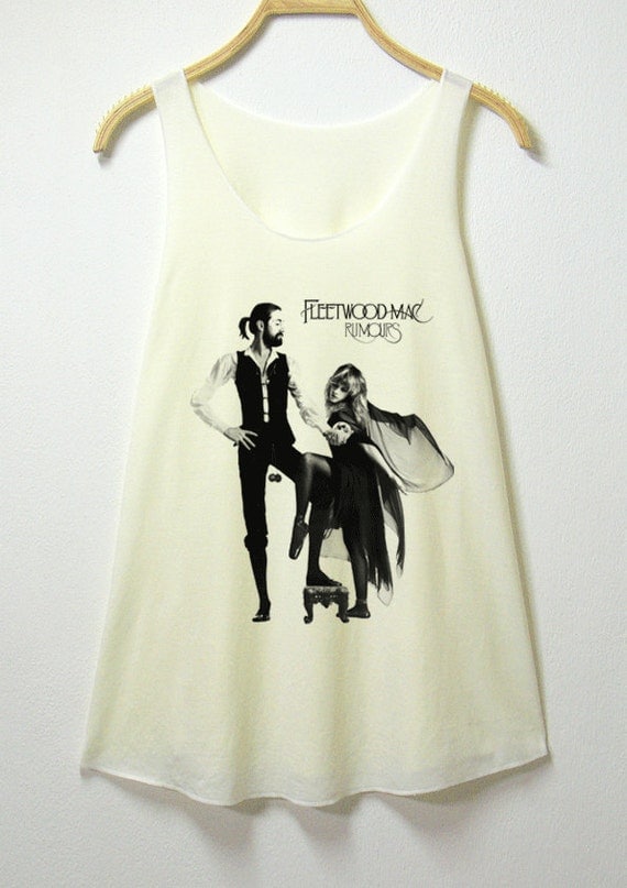 Items similar to Fleetwood mac, women tank top, off white shirt, , sleeveless shirt, clothing 