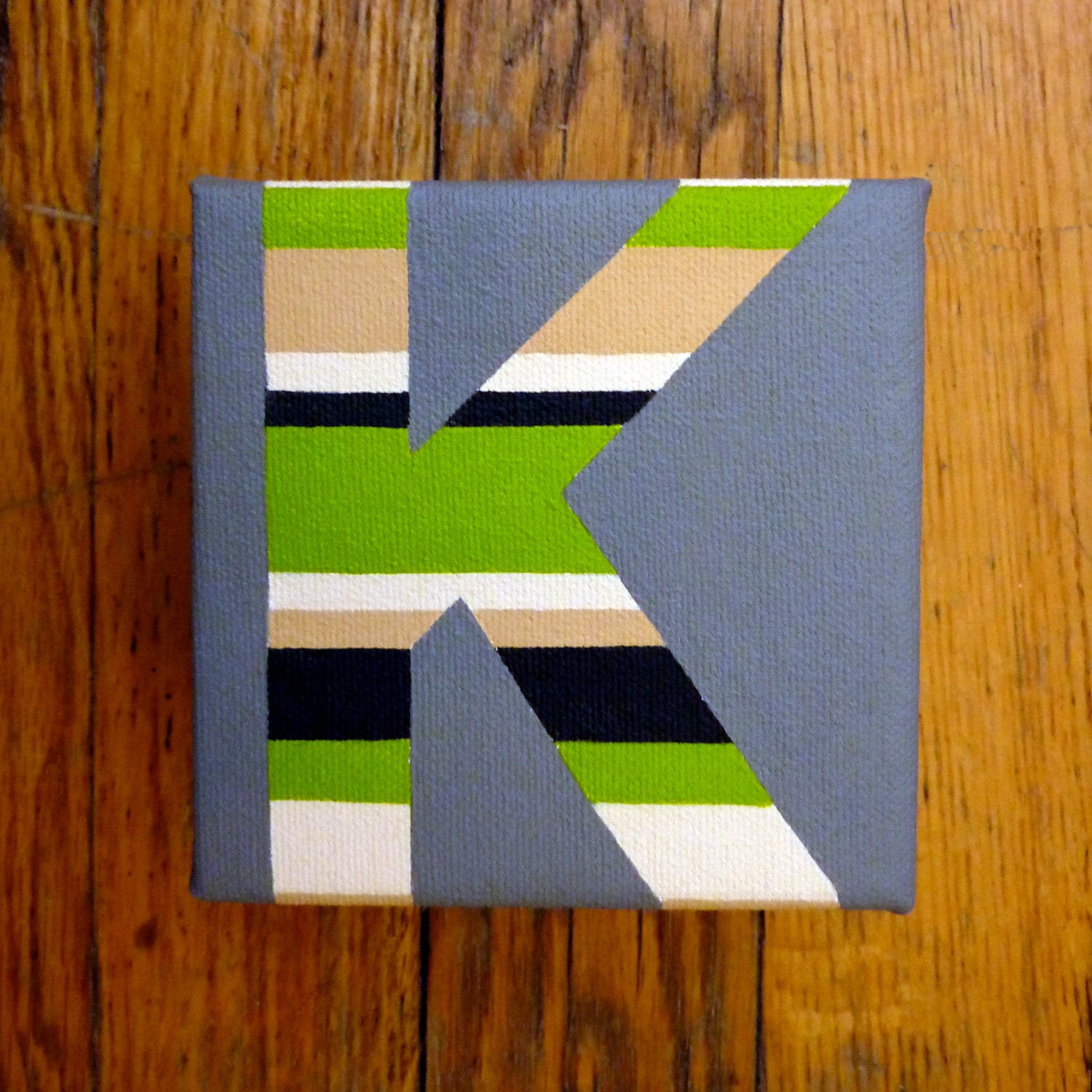 Letter K 4x4in Square Painting