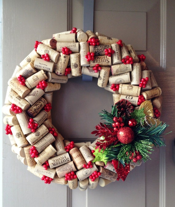 Christmas Wine Cork Wreath